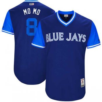 Men's Toronto Blue Jays #8 Kendrys Morales Mo Mo Majestic Royal 2017 Little League World Series Players Weekend Jersey