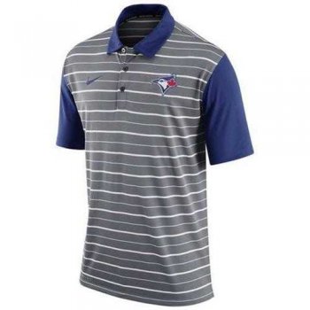 Men's Toronto Blue Jays Nike Gray Dri-FIT Stripe Polo