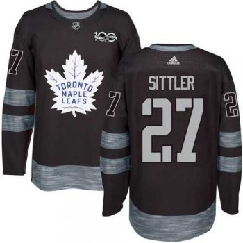 Men's Toronto Maple Leafs #27 Darryl Sittler Black 1917-2017 100th Anniversary Stitched NHL Jersey