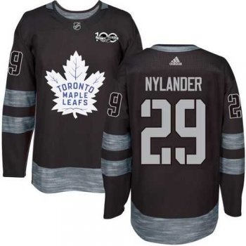 Men's Toronto Maple Leafs #29 William Nylander Black 1917-2017 100th Anniversary Stitched NHL Jersey