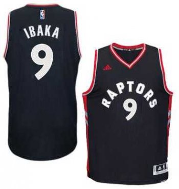 Men's Toronto Raptors #9 Serge Ibaka adidas Black Player Swingman Alternate Jersey