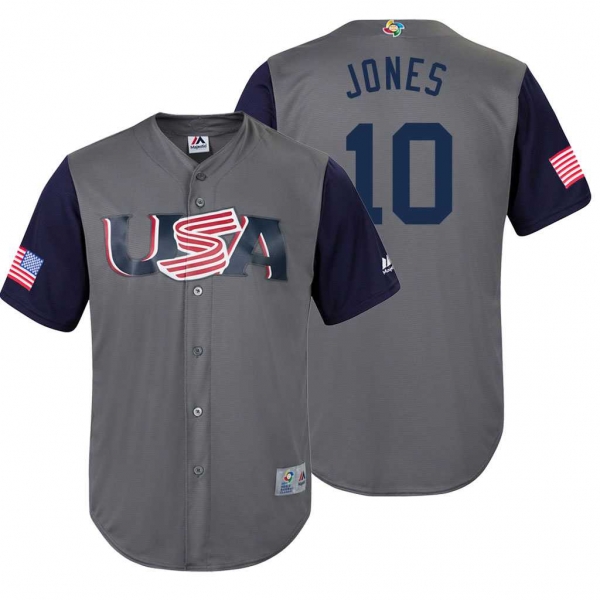 Men's USA Baseball #10 Adam Jones 2017 World Baseball Classic Jersey