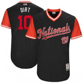 Men's Washington Nationals #10 Stephen Drew Dirt Majestic Navy 2017 Little League World Series Players Weekend Jersey