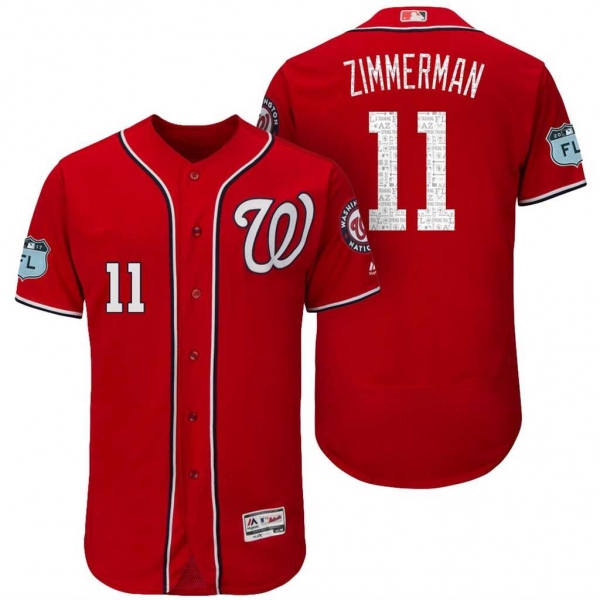 Men's Washington Nationals #11 Ryan Zimmerman 2017 Spring Training Flex Base Authentic Collection Stitched Baseball Jersey