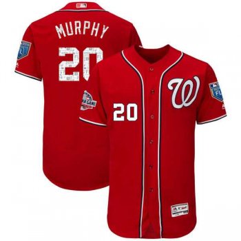 Men's Washington Nationals #20 Daniel Murphy Majestic Scarlet 2018 Spring Training Flex Base Player Jersey