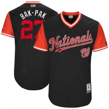 Men's Washington Nationals #27 Shawn Kelley Bak- Pak Majestic Navy 2017 Little League World Series Players Weekend Jersey