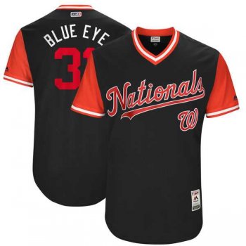 Men's Washington Nationals #31 Max Scherzer Blue Eye Majestic Navy 2017 Little League World Series Players Weekend Jersey