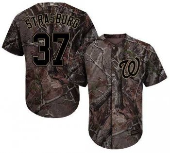 Men's Washington Nationals #37 Stephen Strasburg Camo Realtree Collection Cool Base Stitched MLB