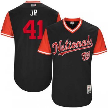 Men's Washington Nationals #41 Joe Ross Jr Majestic Navy 2017 Little League World Series Players Weekend Jersey