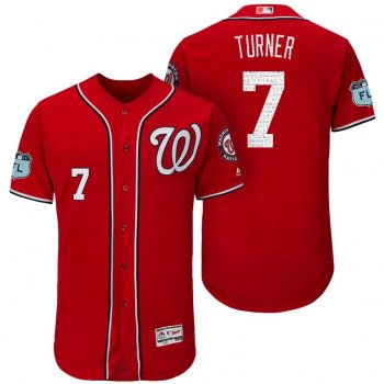 Men's Washington Nationals #7 Trea Turner 2017 Spring Training Flex Base Authentic Collection Stitched Baseball Jersey