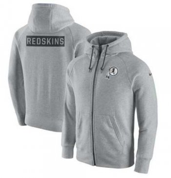 Men's Washington Redskins Nike Ash Gridiron Gray 2.0 Full-Zip Hoodie