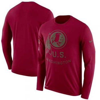 Men's Washington Redskins Nike Burgundy Salute to Service Sideline Legend Performance Long Sleeve T-Shirt