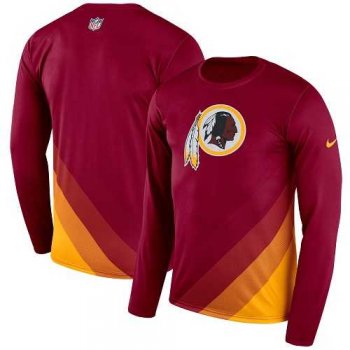 Men's Washington Redskins Nike Burgundy Sideline Legend Prism Performance Long Sleeve T-Shirt