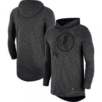 Men's Washington Redskins Nike Heathered Charcoal Fan Gear Tonal Slub Hooded Long Sleeve T-Shirt