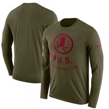 Men's Washington Redskins Nike Olive Salute to Service Sideline Legend Performance Long Sleeve T-Shirt