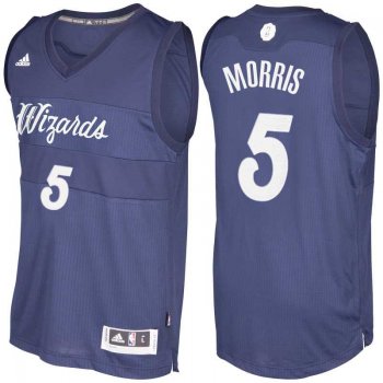 Men's Washington Wizards #5 Markieff Morris Navy Blue 2016 Christmas Day NBA Swingman Jersey