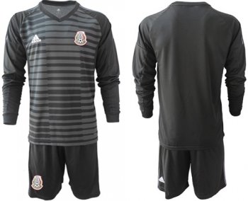 Mexico Blank Black Long Sleeves Goalkeeper Soccer Country Jersey