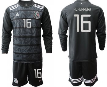 Mexico #16 H.Herrera Home Long Sleeves Soccer Country Jersey