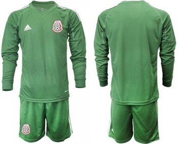 Mexico Blank Green Long Sleeves Goalkeeper Soccer Country Jersey