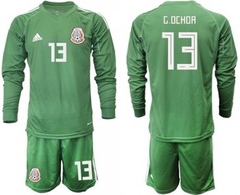 Mexico #13 G.Ochoa Green Long Sleeves Goalkeeper Soccer Country Jersey