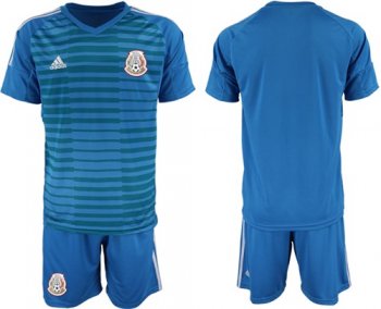 Mexico Blank Blue Goalkeeper Soccer Country Jersey