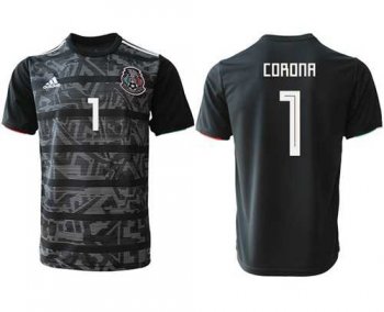 Mexico #1 Corona Black Soccer Country Jersey