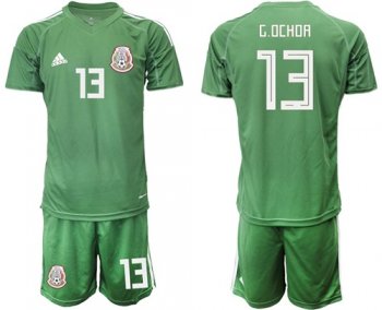 Mexico #13 G.Ochoa Green Goalkeeper Soccer Country Jersey