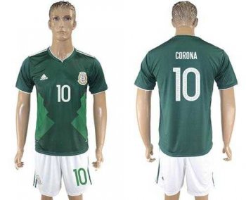 Mexico #10 Corona Green Home Soccer Country Jersey