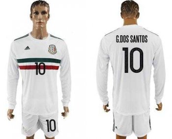 Mexico #10 G.Dos Santos Away Long Sleeves Soccer Country Jersey