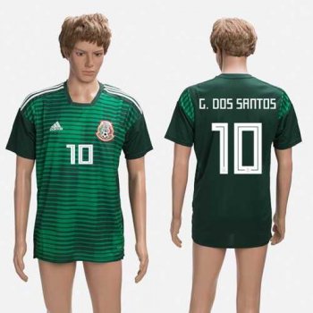 Mexico #10 G.Dos Santos Green Training Soccer Country Jersey