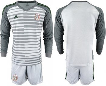 Mexico Blank Grey Long Sleeves Goalkeeper Soccer Country Jersey