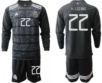 Mexico #22 H.Lozano Home Long Sleeves Soccer Country Jersey