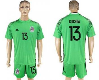 Mexico #13 G.Ochoa Green Goalkeeper Soccer Country Jersey