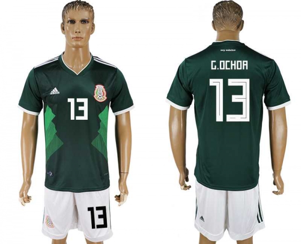 Mexico #13 G. OCHOA Home 2018 FIFA World Cup Soccer Jersey