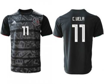 Mexico #11 C.Vela Black Soccer Country Jersey