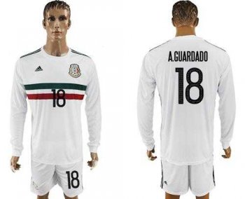 Mexico #18 A.Guardado Away Long Sleeves Soccer Country Jersey