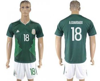 Mexico #18 A.Guardado Green Home Soccer Country Jersey