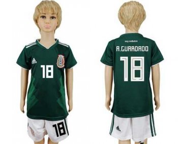 Mexico #18 A.Guardado Home Kid Soccer Country Jersey