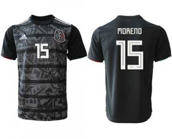 Mexico #15 Moreno Black Soccer Country Jersey