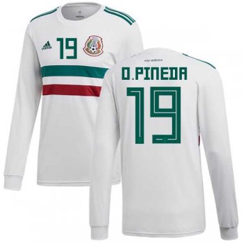 Mexico #19 O.Pineda Away Long Sleeves Soccer Country Jersey