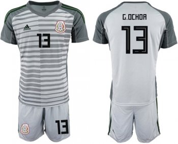 Mexico #13 G.Ochoa Grey Goalkeeper Soccer Country Jersey