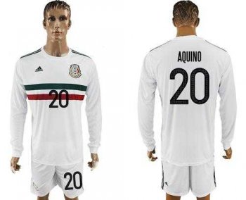 Mexico #20 Aquino Away Long Sleeves Soccer Country Jersey