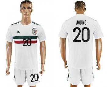 Mexico #20 Aquino Away Soccer Country Jersey