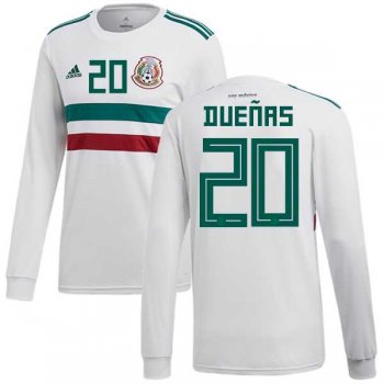 Mexico #20 Duenas Away Long Sleeves Soccer Country Jersey