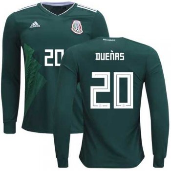 Mexico #20 Duenas Home Long Sleeves Soccer Country Jersey