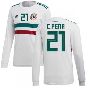 Mexico #21 C.Pena Away Long Sleeves Soccer Country Jersey