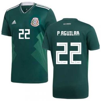 Mexico #22 P.Aguilar Green Home Soccer Country Jersey