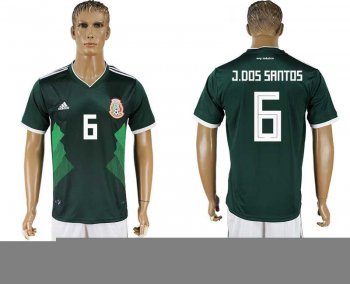 Mexico #6 J. DOS SANTOS Home 2018 FIFA World Cup Soccer Jersey