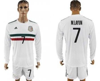 Mexico #7 M.Layun Away Long Sleeves Soccer Country Jersey