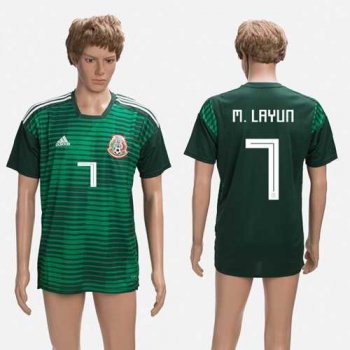 Mexico #7 M.Layun Green Training Soccer Country Jersey